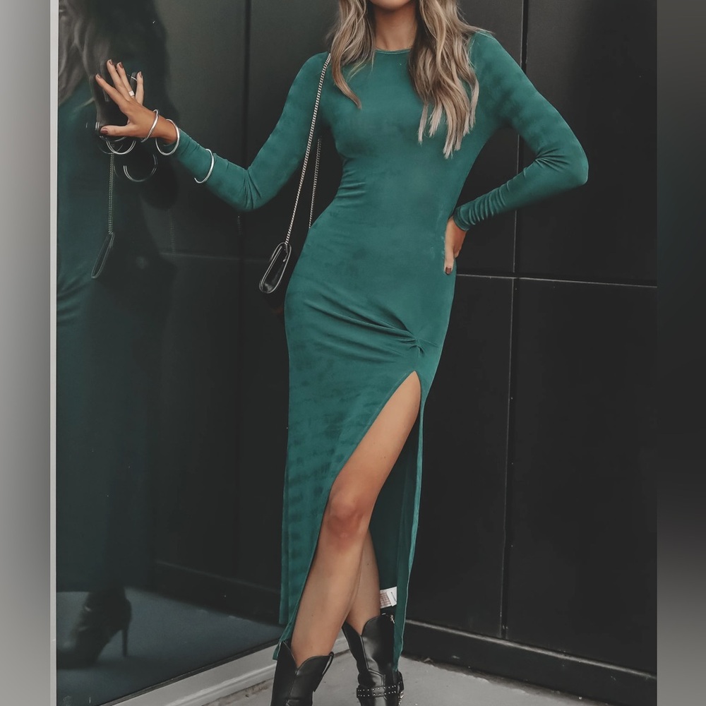 MINKPINK Teal Long Sleeve Dress